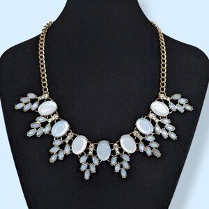 (2/$20) Rhinestone & Ice Blue Statement Necklace